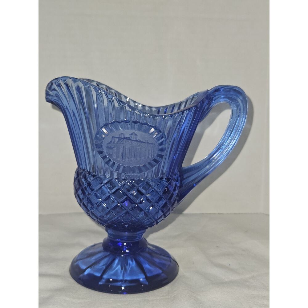 VINTAGE AVON - Fostoria Cobalt Blue Glass - Mount Vernon - Small Pitcher